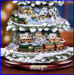 Thomas Kinkade Animated Tabletop Christmas Tree with Train Wonderland Express