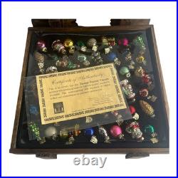 Thomas Pacconi Classics 40pc Miniature Christmas Ornaments Wooden Crate & COA