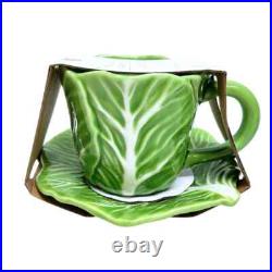 Threshold 10 fl oz Stoneware Spring Cabbage Easter Teacup & Saucer Set Of 8