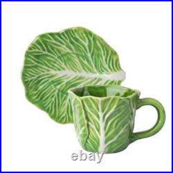 Threshold 10 fl oz Stoneware Spring Cabbage Easter Teacup & Saucer Set Of 8