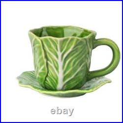 Threshold 10 fl oz Stoneware Spring Cabbage Easter Teacup & Saucer Set Of 8