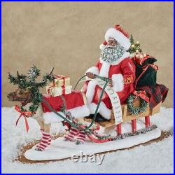 Through the Woods Clothtique African American Santa Figurine Retired 2023