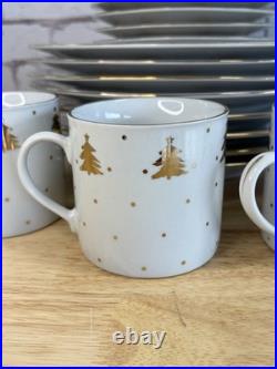 Tienshan Golden Pines 20 Pieces 8 Plates 8 Saucers 4 Cups Nearly Mint