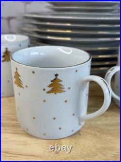 Tienshan Golden Pines 20 Pieces 8 Plates 8 Saucers 4 Cups Nearly Mint