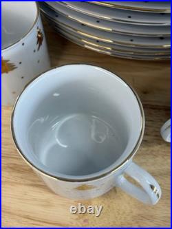 Tienshan Golden Pines 20 Pieces 8 Plates 8 Saucers 4 Cups Nearly Mint