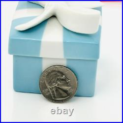 Tiffany Blue Gift Box Trinket Christmas Holiday Ornament Bone China Porcelain