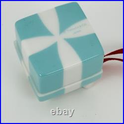 Tiffany Blue Gift Box Trinket Christmas Holiday Ornament Bone China Porcelain