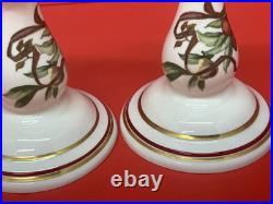 Tiffany & Co Tiffany Garland Candle Stick Pair Gold Trim Holiday Decor 6.5
