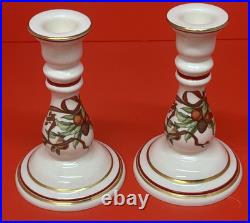 Tiffany & Co Tiffany Garland Candle Stick Pair Gold Trim Holiday Decor 6.5