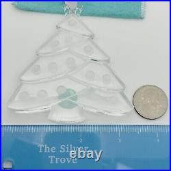 Tiffany Crystal Large Christmas Tree Holiday Ornament with White Ribbon