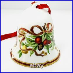 Tiffany Holiday Bell Ornament Christmas Mistletoe Bone China Porcelain
