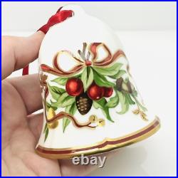 Tiffany Holiday Bell Ornament Christmas Mistletoe Bone China Porcelain