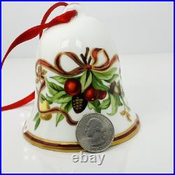 Tiffany Holiday Bell Ornament Christmas Mistletoe Bone China Porcelain