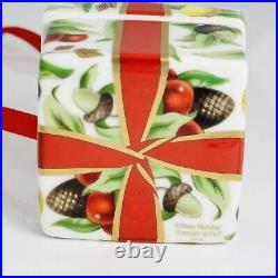 Tiffany Holiday Gift Box and Bow Christmas Holiday Ornament Bone China Porcelain Tiffany Holiday Gift Box and Bow Christmas Holiday Ornament Bone China Porcelain