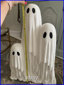 TikTok Viral 2025 Ghost Trio LED Halloween Statue NEW 32 Tall Cheesecloth
