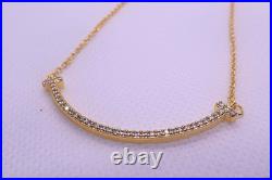 Tilffany&C0 T Smile/Necklace 18k Rose Gold, Diamond Pendant Original Box