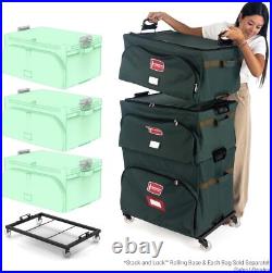 TreeKeeper Stack & LockT Green Christmas Ornament Storage Box TreeKeeper Stack & LockT Green Christmas Ornament Storage Box