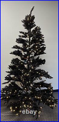 Treetopia BLACK 7 Foot Tree LED Clear Lights NEWithOpen Christmas Halloween New Ye