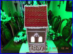 Trimsetter Light Up LED Christmas Gingerbread House Candy & Snow Large 25.5 1s1