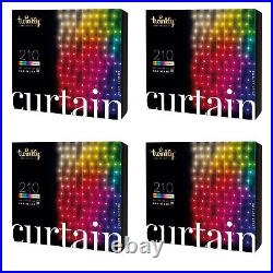 Twinkly Curtain App-Controlled Smart LED Christmas Lights 210 RGB+W (4 Pack)