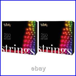 Twinkly Strings App-Controlled Smart LED Christmas Lights 250 Multicolor (2Pack)