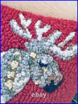 Two Chandler 4 Corners Hand-Crocheted/Velvet 100% Wool Reindeer 20 Pillows Two Chandler 4 Corners Hand-Crocheted/Velvet 100% Wool Reindeer 20 Pillows