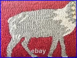Two Chandler 4 Corners Hand-Crocheted/Velvet 100% Wool Reindeer 20 Pillows Two Chandler 4 Corners Hand-Crocheted/Velvet 100% Wool Reindeer 20 Pillows
