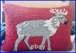 Two Chandler 4 Corners Hand-Crocheted/Velvet 100% Wool Reindeer 20 Pillows Two Chandler 4 Corners Hand-Crocheted/Velvet 100% Wool Reindeer 20 Pillows