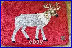 Two Chandler 4 Corners Hand-Crocheted/Velvet 100% Wool Reindeer 20 Pillows Two Chandler 4 Corners Hand-Crocheted/Velvet 100% Wool Reindeer 20 Pillows
