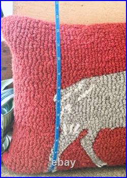 Two Chandler 4 Corners Hand-Crocheted/Velvet 100% Wool Reindeer 20 Pillows Two Chandler 4 Corners Hand-Crocheted/Velvet 100% Wool Reindeer 20 Pillows