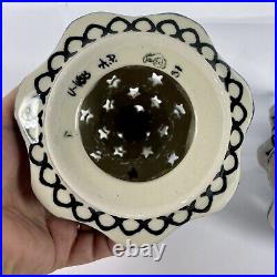 Two Polish Pottery Christmas Tree Candle Holder 8 Ceramika Artystyczna UNIKAT