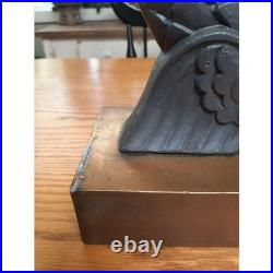 Two antique cast iron Andirons(Fire dogs) candle holders