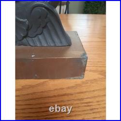 Two antique cast iron Andirons(Fire dogs) candle holders