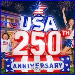 USA 250th Inflatable Patriotic Decor withLED 4th July Yard Blow Up Outdoor