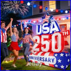 USA 250th Inflatable Patriotic Decor withLED 4th July Yard Blow Up Outdoor