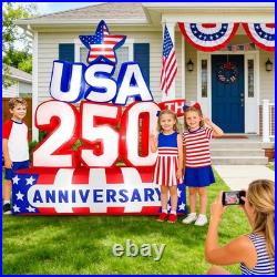 USA 250th Inflatable Patriotic Decor withLED 4th July Yard Blow Up Outdoor