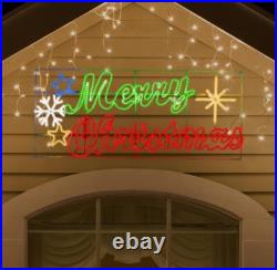 Ultra Large 94.5x41 Inch Twinkle 1080LED Merry Christmas Motif Multi LEDs Ultra Large 94.5x41 Inch Twinkle 1080LED Merry Christmas Motif Multi LEDs