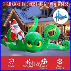 UniqSeason 12FT Christmas Inflatables Green Octopus with Santa and Gift Box UniqSeason 12FT Christmas Inflatables Green Octopus with Santa and Gift Box