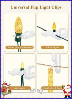 Universal Christmas Lights Shingle Clips, 200 Count All in One Gutter Clips, Sha