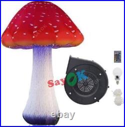 Used Full Printing Colored Giant Inflatable Mushroom Decors with Air Blower USA