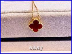 VCArpeIsVIntageAIhambraPendant Necklace 18kYellow Gold Carnelian