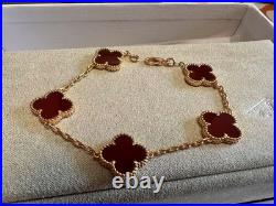 VC. ArpeIls/Vlntage/AIhambra/Bracelet 18K/Yellow Carnelian 5 Motlfs/AU75O