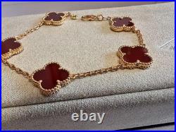 VC. ArpeIls/Vlntage/AIhambra/Bracelet 18K/Yellow Carnelian 5 Motlfs/AU75O