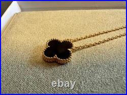 VC&ArpeIs/VIntage/AIhambra Malachite Black Necklace K18/Yellow Gold