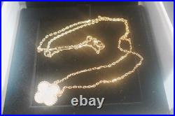 VC&ArpeIs/Vlntage/AIhmabra 18K/Yellow Gold White Necklace