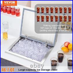 VEVOR 40Quart Drop in Ice Chest Ice Cooler Ice Bin Stainless Steel 20x16x14.6