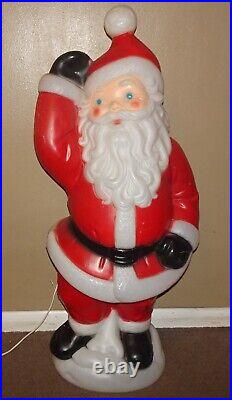 VINTAGE 1979 Santa Claus Blow Mold General Foam USA 40 Waving Blue Eye Light Up