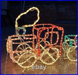 VINTAGE 90's Santa's Train Rope Light Yard Decoration Christmas Display 4 Pieces