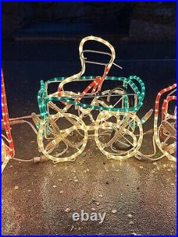 VINTAGE 90's Santa's Train Rope Light Yard Decoration Christmas Display 4 Pieces