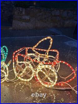 VINTAGE 90's Santa's Train Rope Light Yard Decoration Christmas Display 4 Pieces